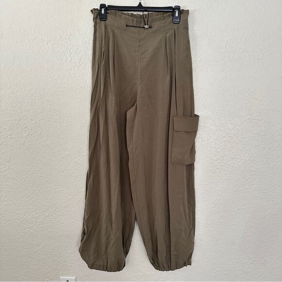 NWT Anthropologie Bungee Parachute Cargo Army Green Pants XS - Picture 2 of 7